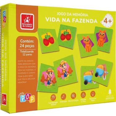Imagem de Jogo da Memória em Madeira Vida na Fazenda 24 Peças - OUTRAS MARCAS