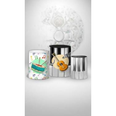 Imagem de Kit Painel Festa + 3 Capas Cilindro Sublimado Musical - Congratulation