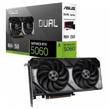 Imagem de Placa de Vídeo Asus Dual NVIDIA GeForce RTX 5060, 8GB, GDDR7, DLSS, Ra