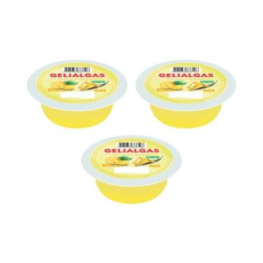Imagem de Kit 3 Un Gelatinas De Abacaxi Vegana Gelialgas C/ 70 GR