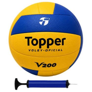 Imagem de Bola Vôlei Oficial Topper V200 Quadra - Treino e Jogo + Bomba de Ar, A