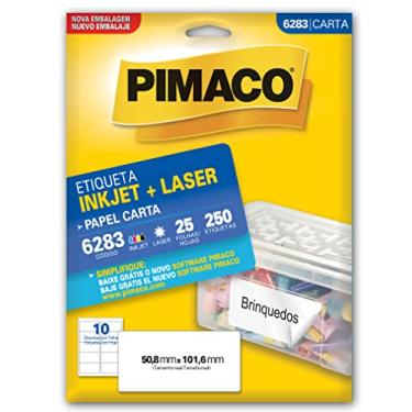 Imagem de Etiqueta inkjet/laser carta 6283 com 25 folhas Pimaco