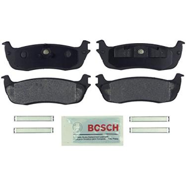 Imagem de BOSCH BE711H Conjunto de pastilhas de freio a disco de cerâmica azul com ferragens - Compatível com Ford Expedition, F-150, F-150 Heritage, F-250; Lincoln Blackwood, Navigator, Town Car; TRASEIRA