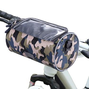 Imagem de yeacher Bolsa de guiador de bicicleta à prova d'água Bolsa frontal de bicicleta camuflagem com tela sensível ao toque suporte de telefone Bolsa bolsa bolsa de ombro MTB Bolsa de armazenamento para ciclismo