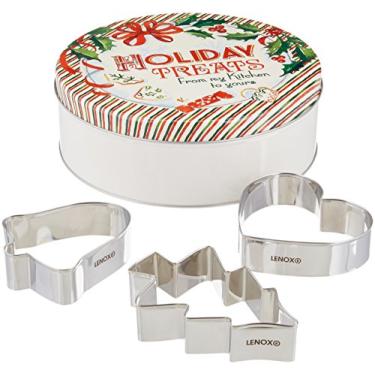 Imagem de Lenox Lata redonda Home for The Holidays com 3 cortadores de biscoito, multicolorido
