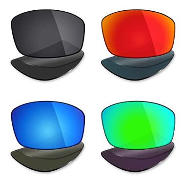 Imagem de Lentes de substituição polarizadas para óculos de sol Costa Del Mar Caballito, da Mryok, 4 pares, preto/vermelho/azul gelo/verde esmeralda