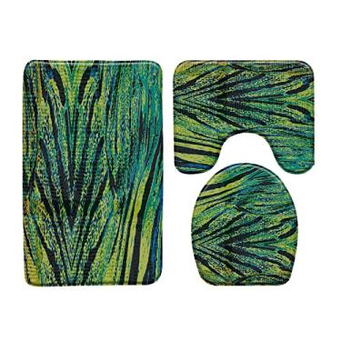 Imagem de Tapete de banho de banheiro com lantejoulas conjunto de 3 peças tapete de porta tapete de banheiro tapete antiderrapante capa de banheiro produtos de banheiro, 1046x, conjunto de 3 peças, 400mmx600mm