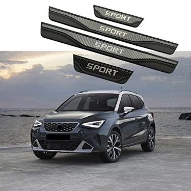 Imagem de GZBFTDH Proteção de Peitoril Soleira da Porta, para Seat Arona 2018-2021 Carro Acessórios, Aço Inoxidável Kick Plate Guard de Pedal de Limiar Protetor, Peças para Automóveis