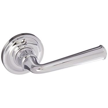 Imagem de Baldwin HDFEDRTRR260 Reserve Half Fummy Federal com Rosa Redondo Tradicional, Puxador de Porta, Acabamento Cromado Brilhante, Mão Direita