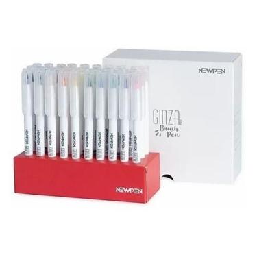 Imagem de Kit Caneta Pincel Brush Pen Ginza Com 30 Cores Newpen