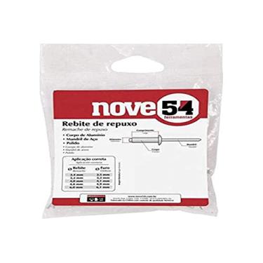 Imagem de Nove54, Rebite De Repuxo 4,0 Mm X 8,0 Mm, Pacote Com 100 Peças.