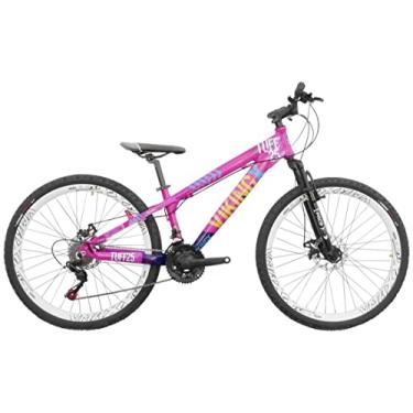 Imagem de Bicicleta Aro 26 Viking TuffX25 Freeride Freio a Disco 21V,Rosa Azul