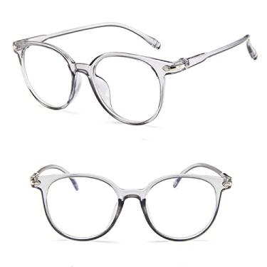 Imagem de Óculos de sol de lentes transparentes armação oval fashion feminino azul rosa espelho vintage óculos de sol óculos de sol, cinza C3, China