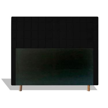 Imagem de Cabeceira Estofada Paris 90cm Cama Box Solteiro Suede Preto