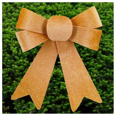 Imagem de Enfeite Árvore Natal Laço Dourado 2 Peças 17,5cm