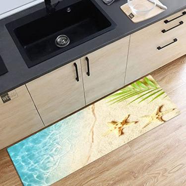 Imagem de SHENGANG Sea Waves Beach Tapete Cozinha 3D Tapete Corredor Tapete Marinho No Quarto No Chão Personalizado Longo Corredor Tapete, 10,60x90cm