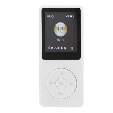Imagem de MP3 Player, MP4 Player MP3 Music Player com tela LCD de 1,8 polegadas, suporta até 32 GB, som Hi-Fi sem perdas, hibernar, porta USB, inclui fone de ouvido e cabo, reprodutor de mídia portátil para crianças, esportes (branco)