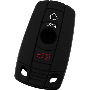 Imagem de Capa protetora de borracha macia para BMW KR55WK49127 KeyGuardz Keyless Entry Remote Car Smart Key FobKeylessOption preto KPT6156