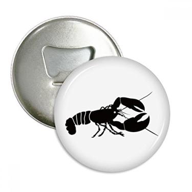 Imagem de Emblema multifuncional com ilustração preta de camarão e ímã de geladeira