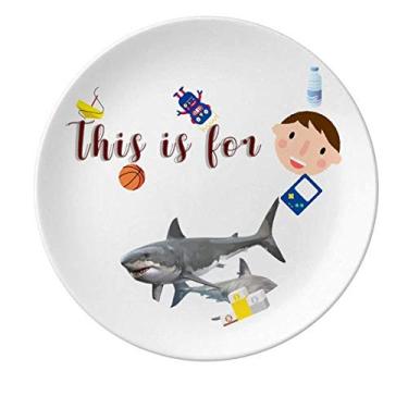 Imagem de Prato de porcelana Shark Companion para meninos e homens