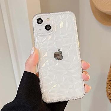 Imagem de Capa de telefone de silicone macio com brilho transparente para iPhone 13 12 Pro Max 7 8 Plus X XS XR 11 12Pro SE 2020 Capa transparente, branca, para iPhone13 Pro Max