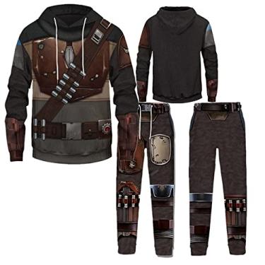 Imagem de Xuminvty Moletom com capuz e moletom para cosplay Boba da Boba, Preto - 2, M