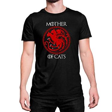Imagem de Camiseta T-Shirt Mother Of Cats Game Of Thrones Algodão Cor:Preto;Tamanho:G