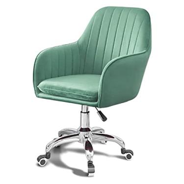 Imagem de Cadeira de escritório Cadeiras de PC Cadeira giratória ajustável 360 graus Cadeira de mesa de veludo giratória Cadeira de jogos Cadeira de escritório Cadeira (cor: verde menta) needed