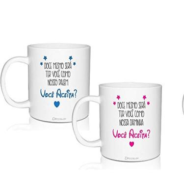 Imagem de 2 Canecas Convite Personalizadas Você Aceita - Para Pajem e Daminha