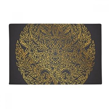 Imagem de DIYthinker Tapete de porta de banheiro com piso laminado dourado circular da Tailândia