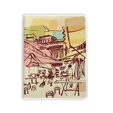 Imagem de Thailand Brief Strokes Prosperous Village caderno capa de goma Diário capa macia