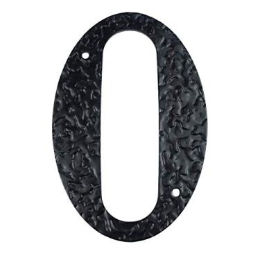 Imagem de Número de placa de casa flutuante 3D de 12,7 cm, placa de aço carbono, números de endereço residencial para placa digital externa 0-9 preta, montagem com parafuso, durável antiferrugem