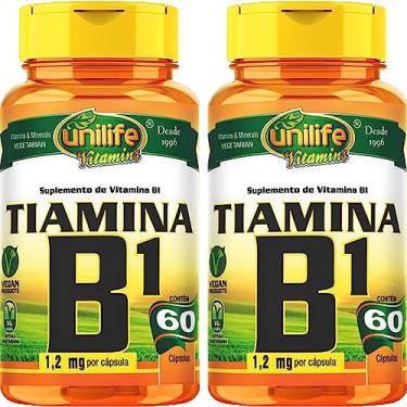 Imagem de Vitamina B1 Tiamina - 2 unidades de 60 Cápsulas - Unilife