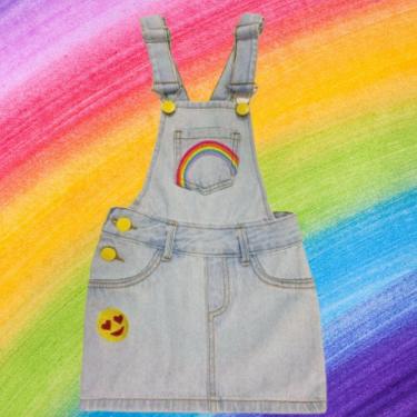 Imagem de Jardineira Salopete Infantil Jeans Claro Com Bordado