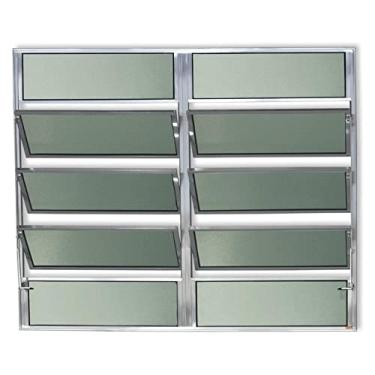 Imagem de Janela Basculante de Alumínio 100x200cm 2 Seções com Vidro Boreal Plus Brimak Brilhante