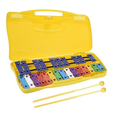 Imagem de SIMBAE Xilofone colorido 25 notas Glockenspiel xilofone ritmo de percussão musical educativo instrumento de ensino brinquedo com 2 marretas estojo portátil para