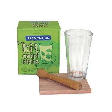Imagem de Kit Caipirinha 3 Peças Copo Tabua Socador Tramontina Drinks