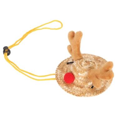 Imagem de Chapéu Pequeno para Animais de Estimação, Alça Com Fivela Ajustável, Formato de Chifre de Alce Tecido de Desenho Animado, Decoração Leve e Confortável, Chapéu de Dragão Barbudo