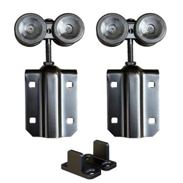 Imagem de DIYHD Rolo deslizante para porta de celeiro Black Box, pacote com 2