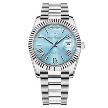 Imagem de Pagani Design Relógio Automático Masculino, Movimento NH36A Relógio Mecânico Masculino DD40 AR Vidro de Safira 100 Metros Resistente à Água Relógio Esportivo Clássico Casual Masculino PD-1783, Azul-celeste AT-1783