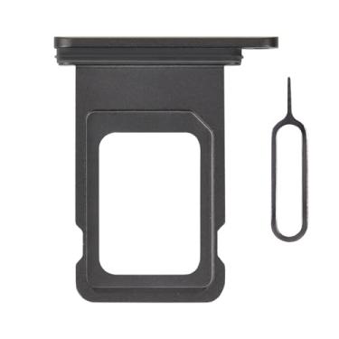 Imagem de Risidamoy Para iPhone 11 Preto Slot para cartão SIM Substituição Versão SIM Único para iPhone11 Adaptador de suporte de bandeja de cartão com anel de borracha à prova d'água Kit de reparo de