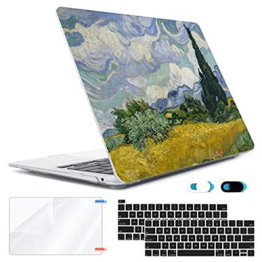 Imagem de HOHAIYOO Capa compatível com MacBook Pro de 13 polegadas 2022 2021 2020-2016 M1 M2 A2338 A2289 A2251 A1706 A2159 A1989 com Touch Bar, capa rígida e teclado e protetor de tela e capa de webcam, paisagem