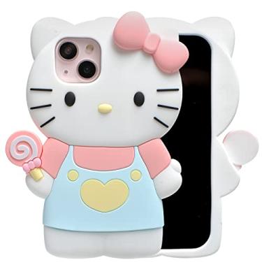 Imagem de MONEHOYSY Capa de desenho animado para iPhone 14 Plus 6,7 polegadas (2022), capa traseira de gel protetora de silicone macio 3D Kawaii, à prova de choque, para crianças, mulheres, meninas e meninos