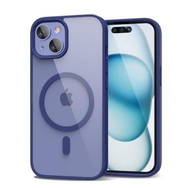 Imagem de oakxco Capa para iPhone 15 transparente magnética compatível com Magsafe, fina, fina, transparente, não amarela, amortecedor de silicone macio Hybird e capa protetora de plástico rígido para mulheres,