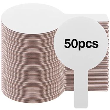 Imagem de 50 peças de pás de resposta apagáveis a seco, pás de dupla face, mini quadros brancos, pequenos quadros brancos apagáveis a seco, leilão, pás para estudantes, jogos de chá de panela