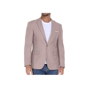 Imagem de BONOW Blazer masculino casual, slim fit, leve, esportivo, jaqueta de um botão, cáqui claro, XXG