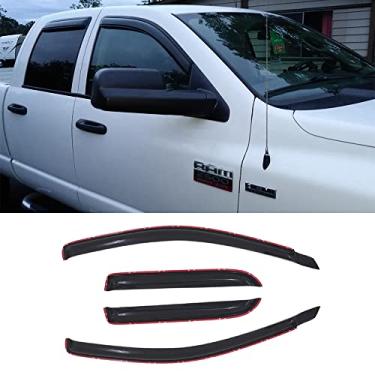 Imagem de Deebior 194623 Defletor de vento de janela lateral original, conjunto de 4 peças de protetores de chuva de sol estilo in-channel, viseira de janela adequada para Dodge Ram 1500, 03-09 Ram 2500 e 3500