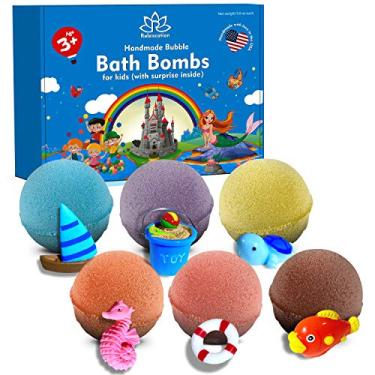 Imagem de Bath Bombs for Kids with Surprise Nautical Toys Inside - Safe Ingredients for Sensitive Skin - Colorful Bubble Fizzies with Fun Toy Inside - Handmade in USA