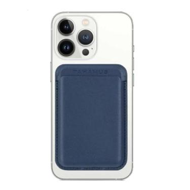 Imagem de Carteira de couro com suporte magnético forte com MagSafe para Apple iPhone 14 Pro Max/14 Plus/14 Pro/14/13 Pro Max/13 Pro/13/13 Mini/12 Max/12/12 Pro/12 Mini, (azul marinho)
