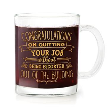 Imagem de BAD BANANAS Presentes Going Away - Congratulations on Quitting Your Job - Caneca de café de vidro de 370 ml - Presente de despedida para chefe, colegas e colegas de trabalho